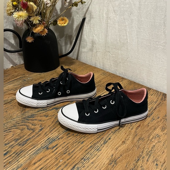 🖤 Converse All Star Junior Sneakers – Black & Pink – Size US 1 - Picture 1 of 8